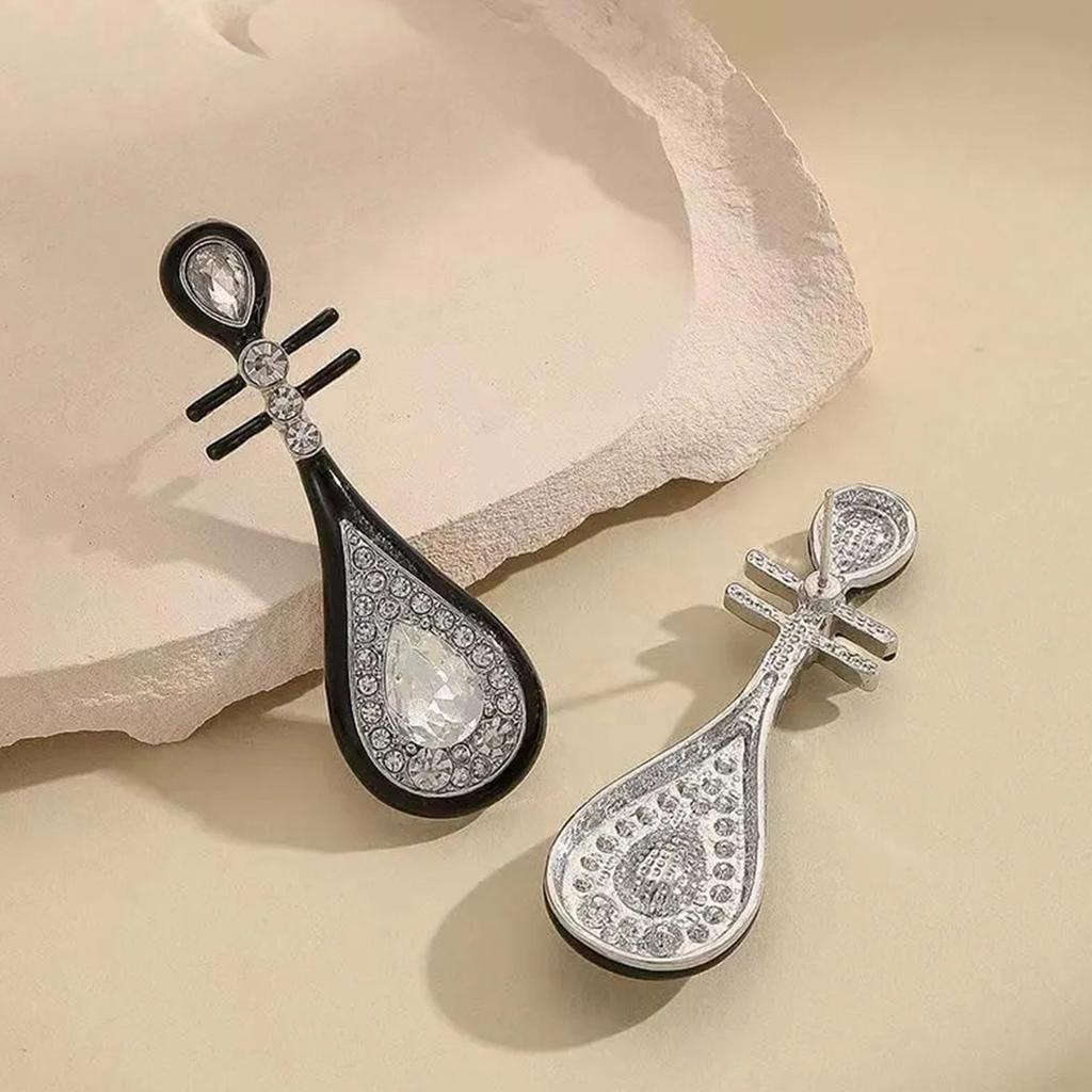 Серьги из металла с бриллиантами, французский ретро-стиль, легкая роскошь, высококачественное украшение для женщин