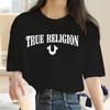 2025 True Religion Женская футболка с коротким рукавом Хлопковые футболки Футболка люксового бренда Мужчины Женщины Высокое качество Y2k Топы Уличная одежда