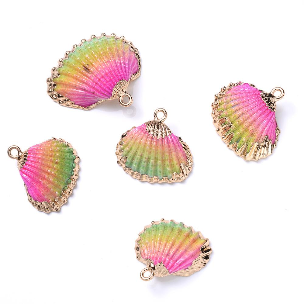 Красочные золотые края ракушки украшения аксессуары DIY браслет ожерелье серьги кулон детали материал