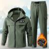 Autumn and Winter Velvet Waterproof Windproof Warm Storm Jacket Soft Shell Suit Men and Women Fishing Outdoor Suit