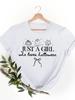 Unisex Halloween Tshirt Just A Girl Who Loves Halloween Graphic Tee Crew Neck Pumpkin Ghost Letter Print Casual Holiday Top
