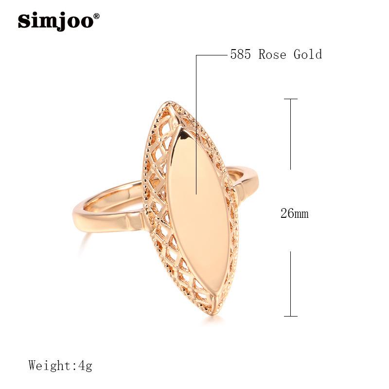 SIMJOO Gloss Hollow Out High Class Necklace Ring Set