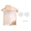 Wooden Window Bird House with Strong Suction Cup Outdoor Bird House for Garden Yard Decoration