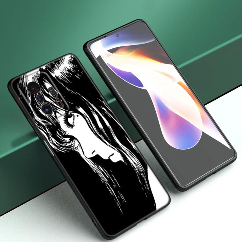 Junji Ito Terror Horror Anime Phone Case For Xiaomi Mi A2 8 9 SE Note 10 10T 11 12 Lite 9T 11T 12S 12T Pro A3 6X 12X Black Cover