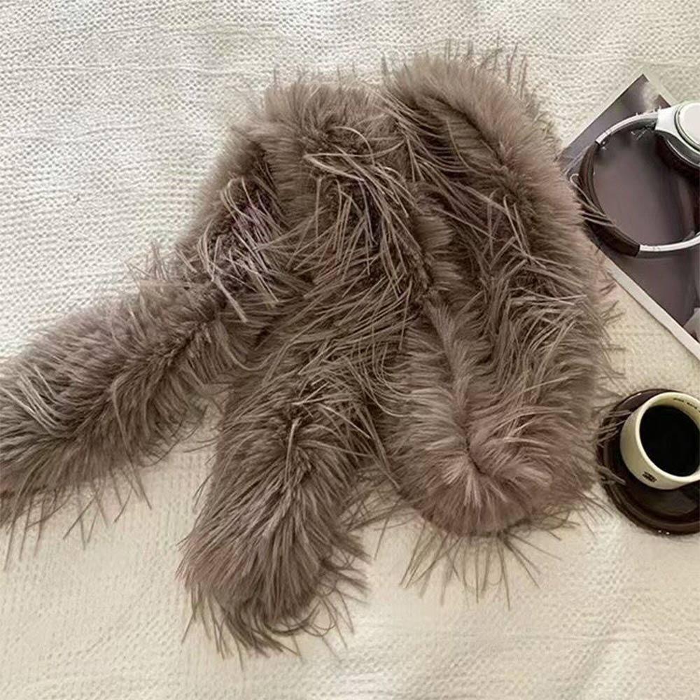 180cm Y2K Girl Scarf Party Ladies Tassels Scarves Fashionable Plush Long Strip Scarf Outdoor