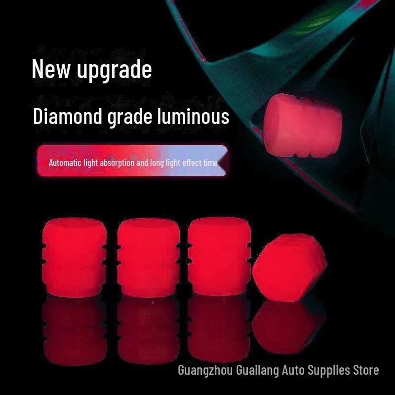 Разноцветные светящиеся колпачки для вентилей шин для автомобилей и мотоциклов