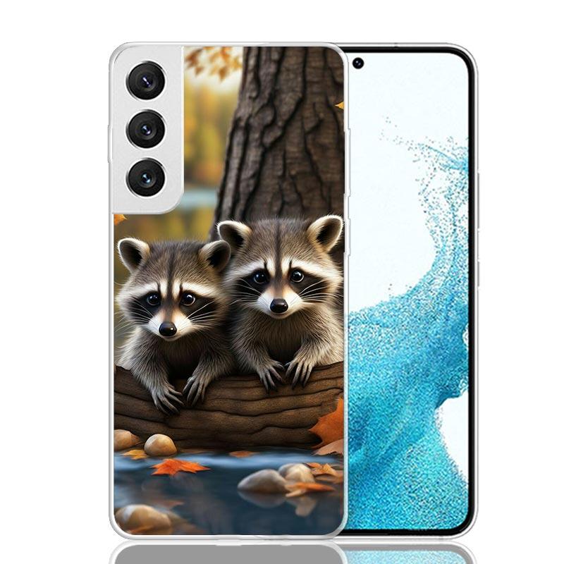 Raccoon Cute Animal Phone Case For Samsung Galaxy S26 Ultra S23 S24 S25 Edge S20 FE S21 S22 Plus Soft Print Shell Cover Fundas G