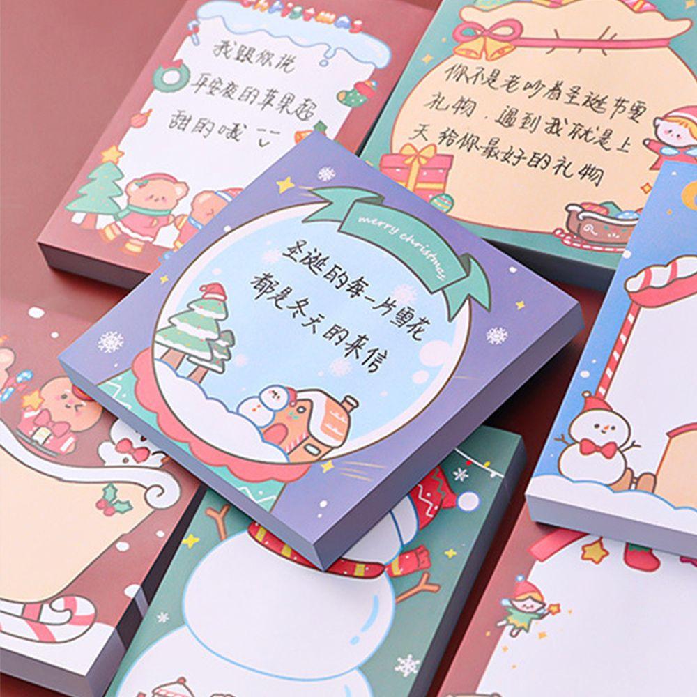 Self-Adhesive Santa Office Supplies Writing Paper Message Notes Christmas Memo Pads Sticky Notes