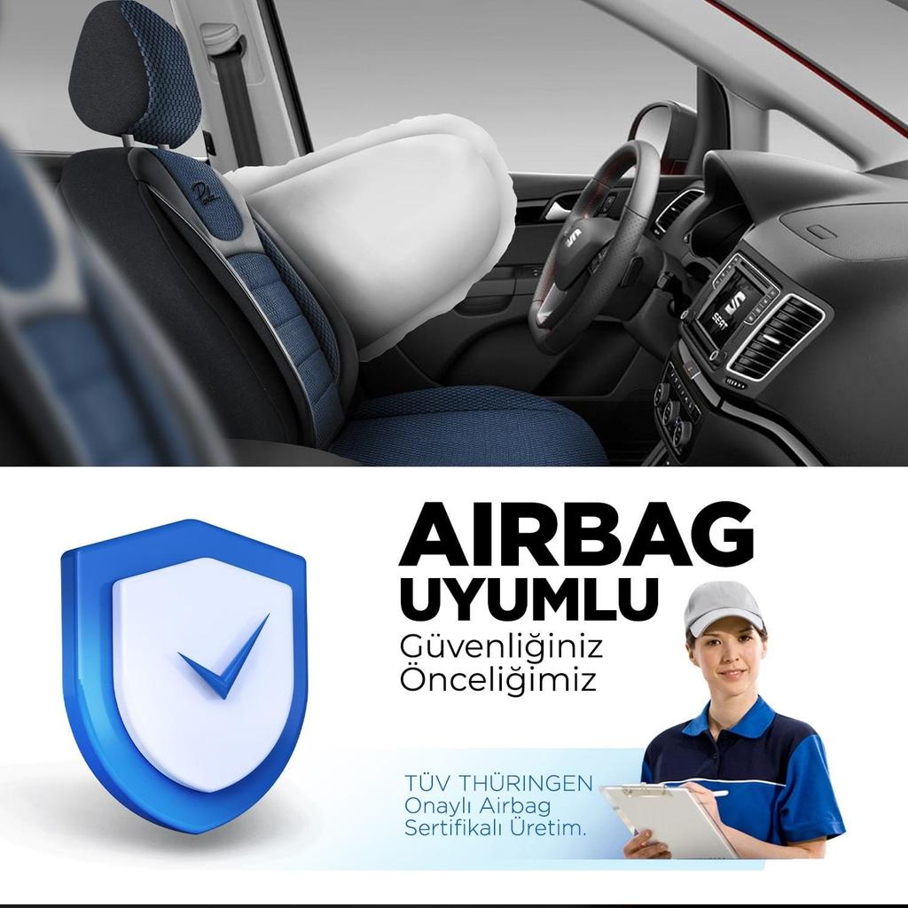 Чехол на сиденье автомобиля из специальной тканой ткани Синий Черный