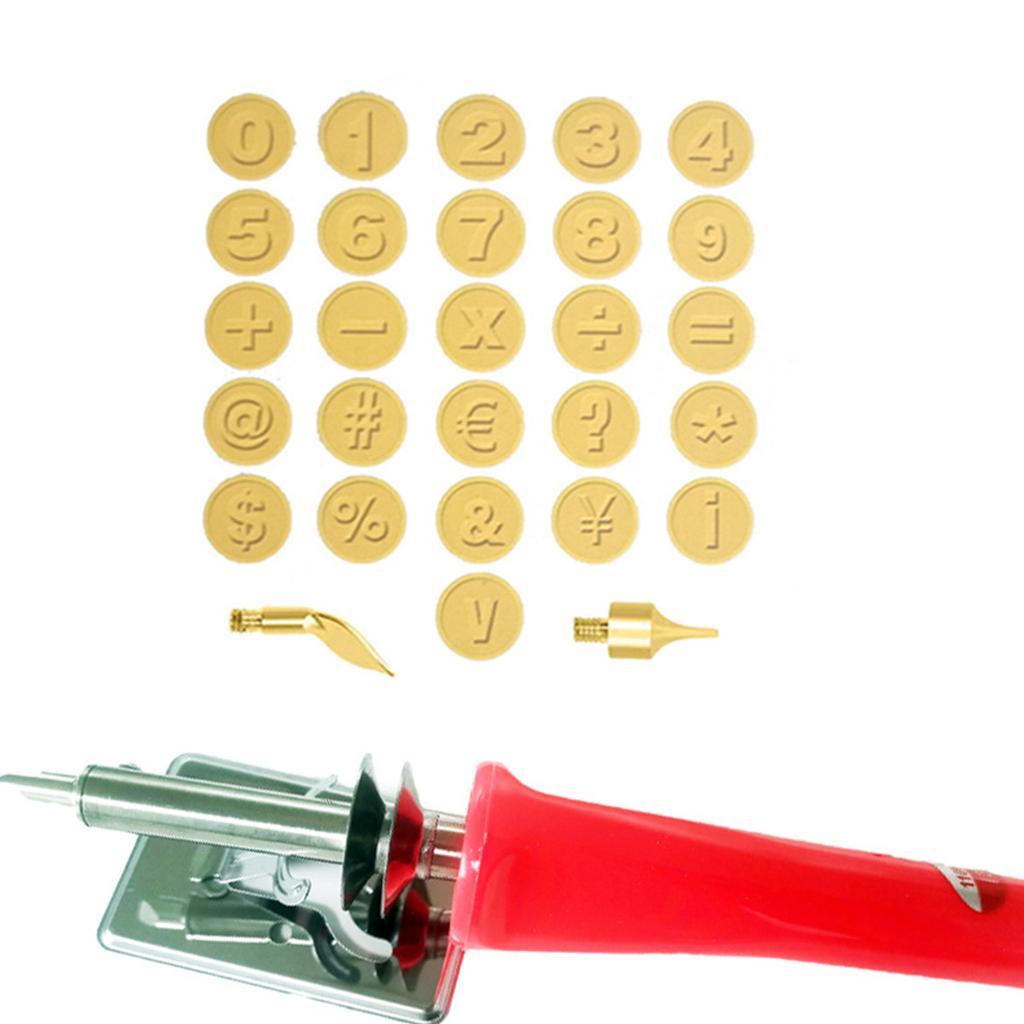 Набор для выжигания по дереву / резьбы по дереву из 28 предметов, паяльник с буквами, DIY-инструменты, шаблон алфавита и цифры для тиснения и резьбы по дереву