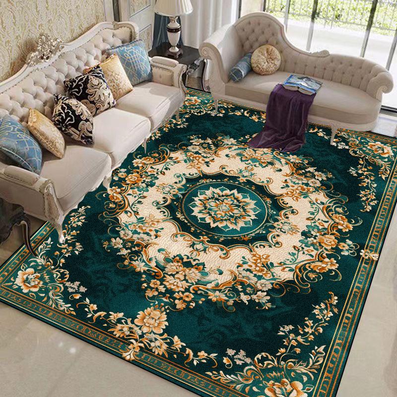 European Flower Carpets for Living Room Plant Pattern Decoration Carpet Home Sofa Area Foot Mat Bedroom Non-slip Soft Large Rugs