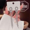 1 пара свисающих серег в форме бантика, блестящие стразы, женские серьги, сердце, имитация жемчуга, кисточка, ювелирный аксессуар