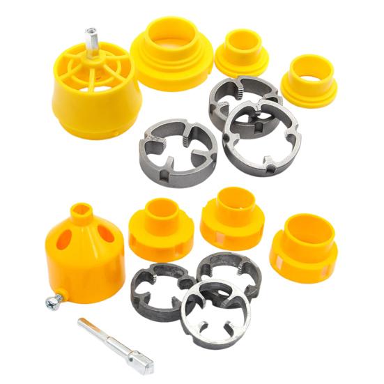 7/8Pcs/Set Electric Drill Pipe Threader Kit with 3 Die Sizes Professional Power