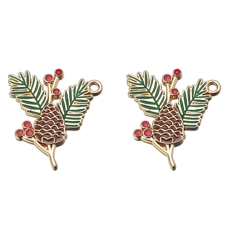 6Pcs Alloy Drop Oil Necklace Pendant Mushroom Tree Flower Shaped Charm Pendant For DIY Exquisite Earrings Accessories Wholesale