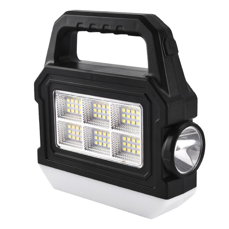 Мощный светодиодный фонарик, многофункциональный портативный рабочий фонарь COB с боковыми и нижними фонарями, поддержка солнечной энергии