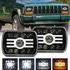 Светодиодная квадратная фара 7 дюймов 220 Вт с линзой, суперяркая фара для Wrangler Jeep Harley, 25000 лм, ДХО, поворотник, фара 9-32 В
