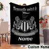 Custom Name Newcastle Football Crest Throws Blanket Flannel Blankets for Couch Bed Gifts for Men Women Picnic blanket Christmas fan gifts