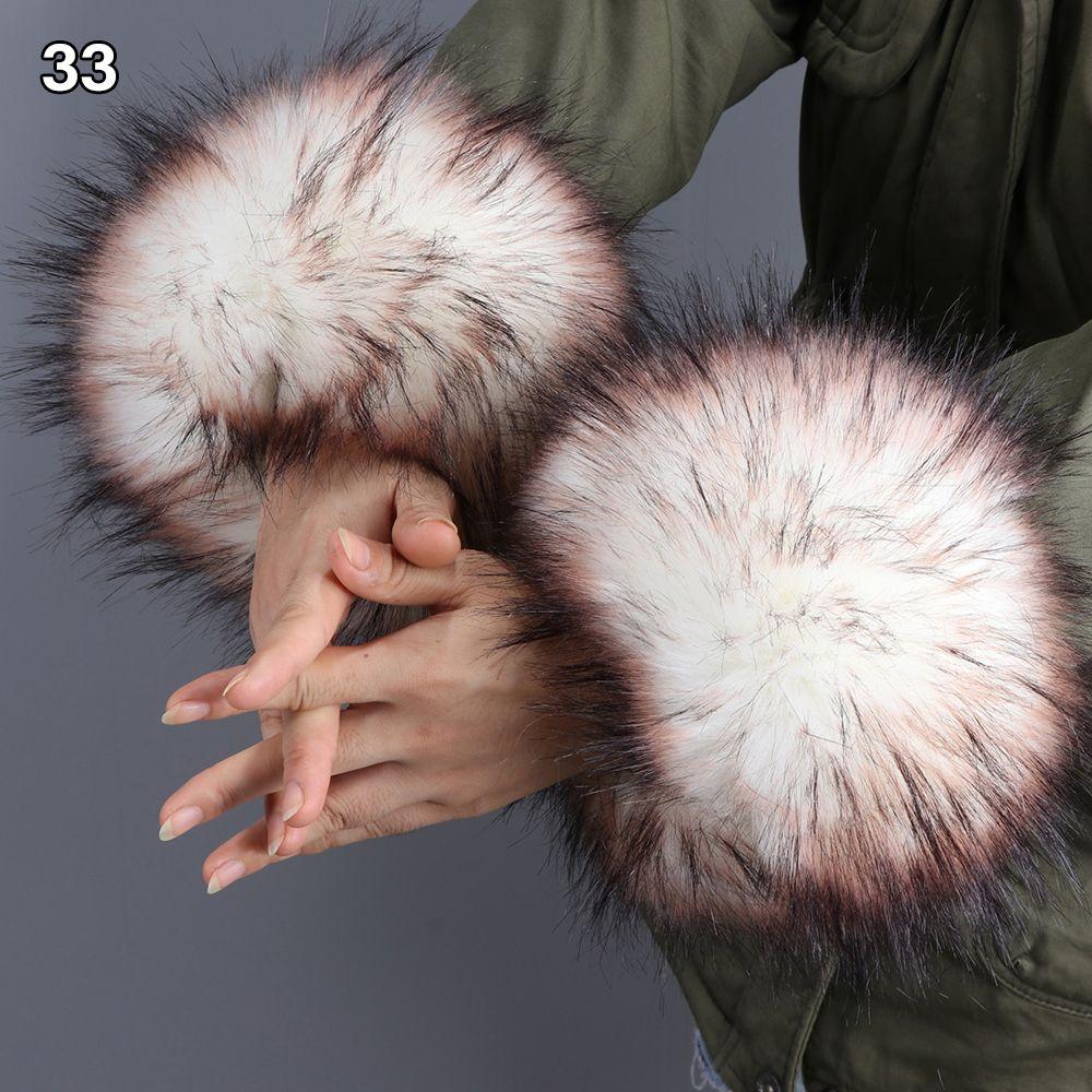 Аксессуары для одежды Теплый напульсник Эластичный ветрозащитный нарукавник на запястье Искусственный мех Дамский плюшевый манжет