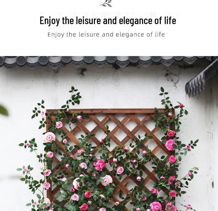 Artificial Rose Vine for Outdoor Decor - Hanging, Shading & Balcony Beautification