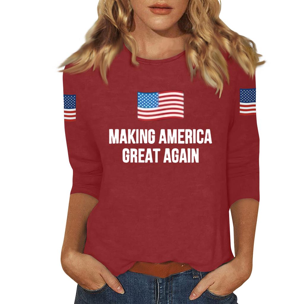 Women's Casual Fashionable Sexy Comfortable Neck Three-Quarter Sleeve Top