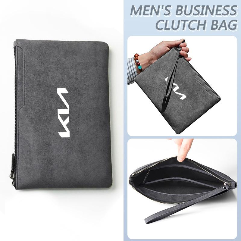 QPGH9 Keyring Men’s Handbag Fabric Business Bag with Mobile Phone Holder For KIA Picanto Rio 3 Ceed Sportage Cerato Soul Sorento K5
