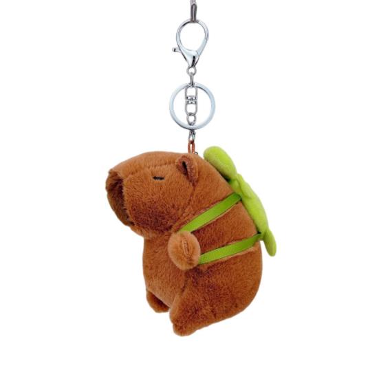Брелок с набивной капибарой и подвесной пряжкой, милый мягкий нечеткий мини-плюшевый брелок для ключей в форме животного, держатель для ключей, брелок для взрослых, сексуальная одежда