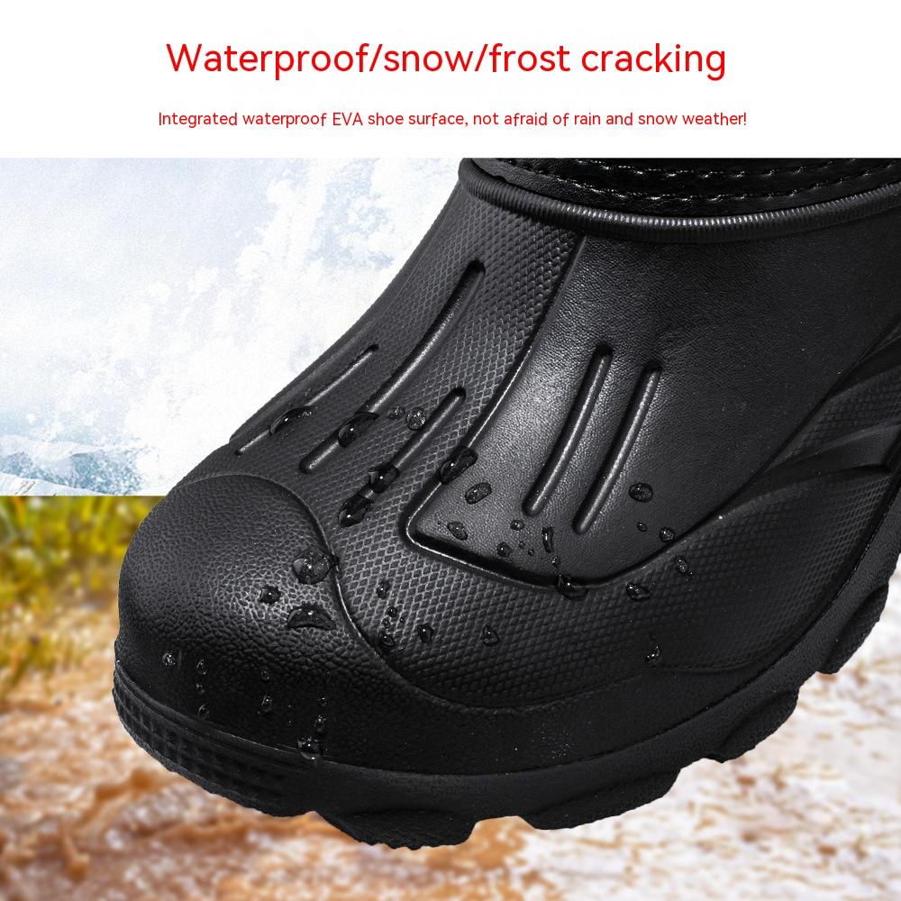 Новая утолщенная водонепроницаемая хлопковая обувь для рыбалки, нескользящие и теплые зимние толстые зимние сапоги с высоким бочком для рыбалки