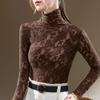 Long Sleeve Crocheted Simple Lace Shirt Women Fashion Turtleneck Woman Blouse Ladies Elegant Female Slim Fit Tops 30272
