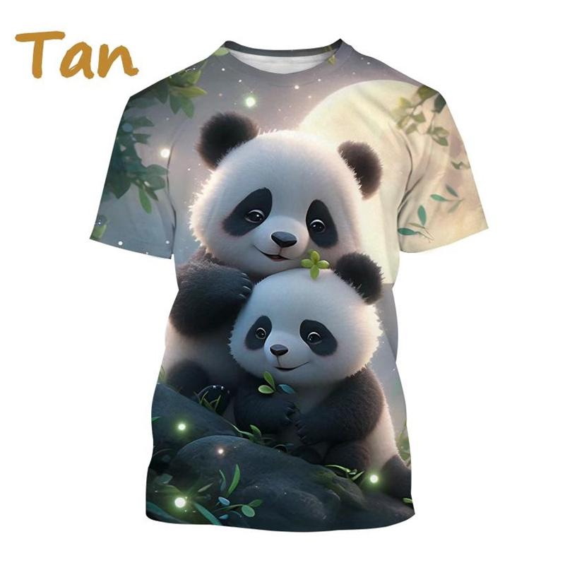 Летние футболки унисекс с круглым вырезом и 3D принтом мультяшного животного панды, модные повседневные футболки с коротким рукавом для мужчин и женщин