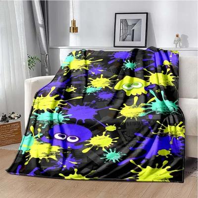 Игра, Splatoon, Модное милое мультяшное мягкое плюшевое одеяло, Фланелевое одеяло, Игровая спальня, Кровать, Диван, Покрывало для пикника, Офисное одеяло для сна#(3)