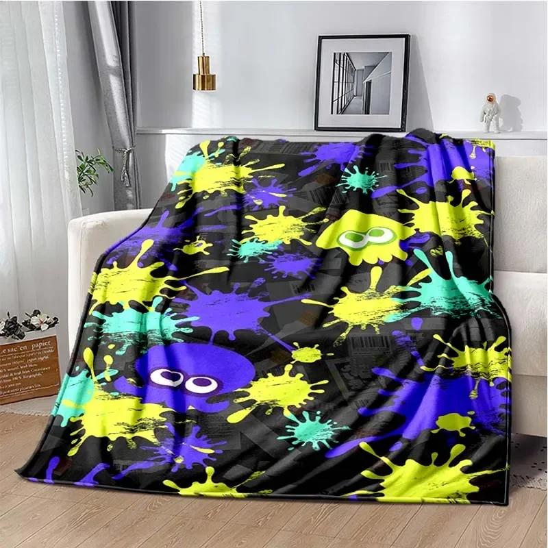 Игра, Splatoon, Модное милое мультяшное мягкое плюшевое одеяло, Фланелевое одеяло, Игровая спальня, Кровать, Диван, Покрывало для пикника, Офисное одеяло для сна#(3)