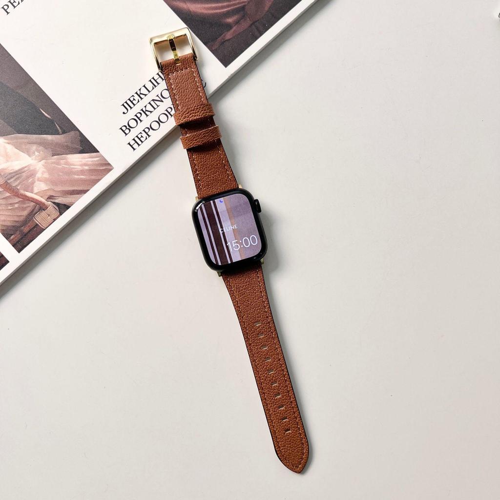 Мягкий ремешок из кожи ягненка с узором "лисички" для Apple Watch iWatch SE/11/10/9/8/7/6/5/4 - Осенне-зимняя коллекция