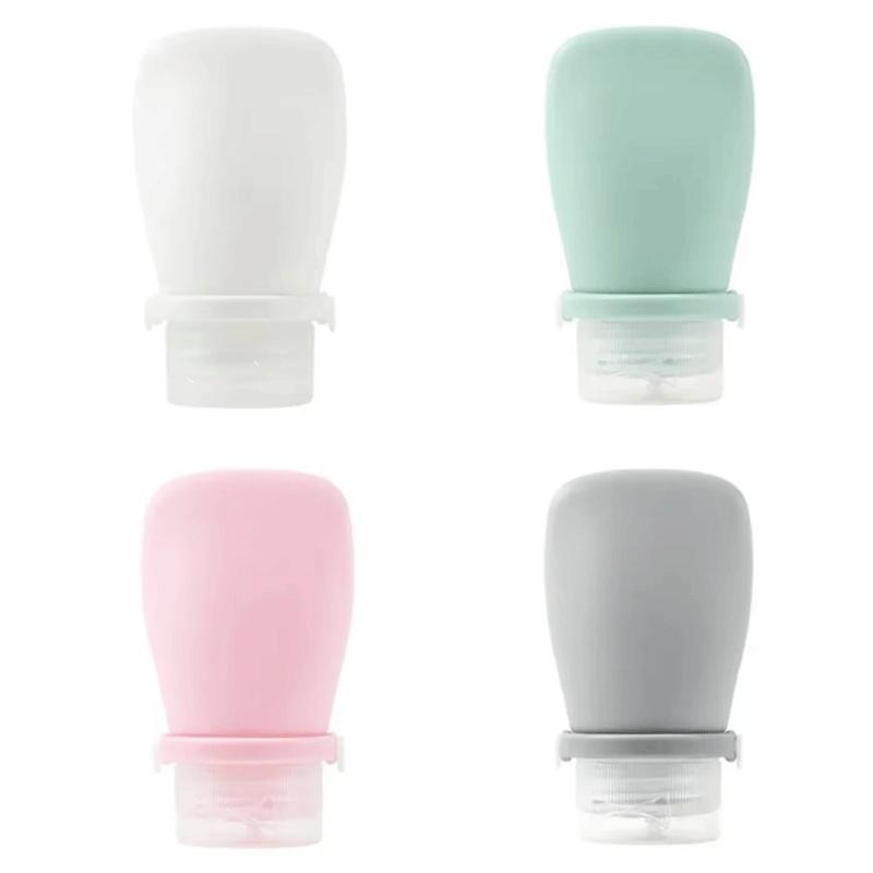 1-4Pcs Refillable Silicone Travel Bottle Leakproof Refillable Bottle For Shampoo Skin Care Products Portable Travel Supplies