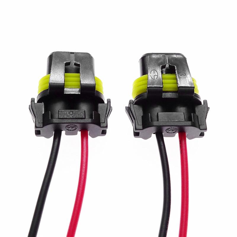 2 Pcs 9005 9006 for Automotive Headlight Fog Lamp Bulb Socket Adapter Female Connector Wiring Harness Copper Core Wire Harness