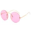 Vintage Style Sunglasses For Men Round Shape Rimless Anti-Glare Sun Glasses For Women Fashion Trendy Female Sunglass