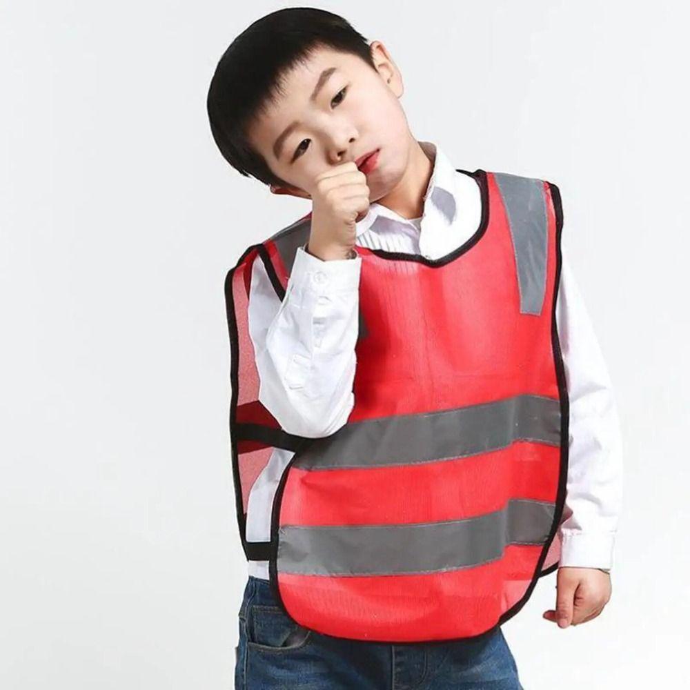 Comfortable Kids Safety Vest High Visibility Traffic Waistcoat Sleeveless Reflective Vest Outdoor