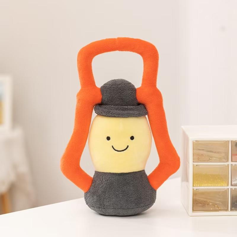 Cute Camping Mat & Lantern Plush Doll Pillow, Kawaii Soft Toy Travel Companion, Novelty Plush Toy Fun Ornament & Kids Gift
