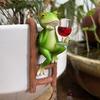 Garden Ornament Pot Hanger Frog Ladder Design Weather-Resistant Resin Pot Edge Ornament Plant Display Accessory
