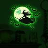 Halloween Luminous Broom Witch Moon Bedroom Living Room Home Background Atmosphere Decoration Wall Stickers