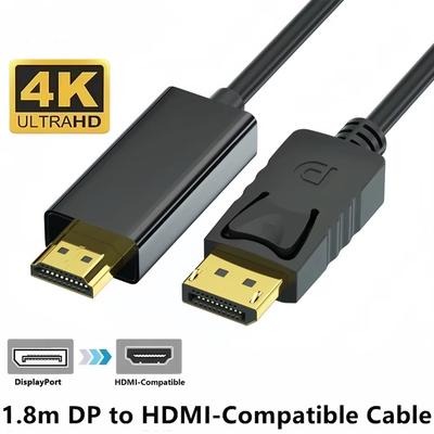 Кабель DisplayPort 4K на HDMI-совместимый, DP Male на Male, HDMI, Видео-Аудио Кабель для Компьютера, Ноутбука, Телевизора, Проектора, Монитора