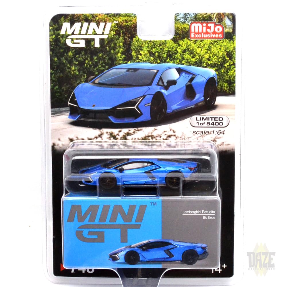 MINI GT Масштаб 164 MiJo EXCLUSIVE - LAMBORGHINI REVUELTO (БЛУ ЭЛЕОС) Эксклюзив от MiJo
