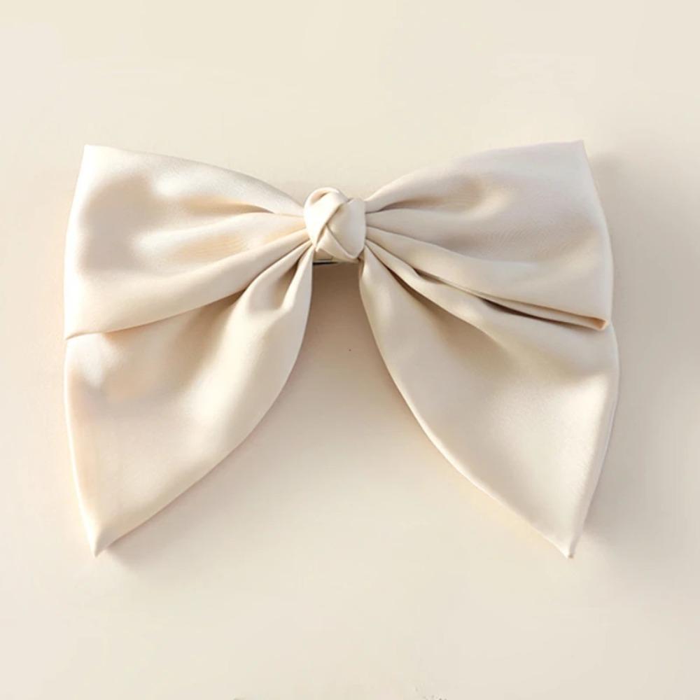 Ткань Сатин Зажим-пружина Однотонный Горизонтальный зажим Темперамент Аксессуары для волос Женские