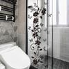 Black Flower Butterfly Glass Sticker Waterproof PVC Removable Self-Adhesive Bathroom Wall Door Floral Art Decorative Decal