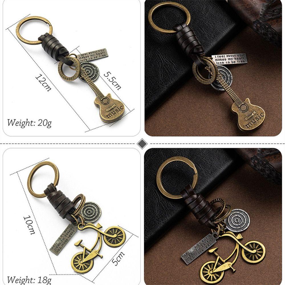 Скейтборд Винтаж Коричневый Брелок Шляпа Велосипед Ретро Брелок Музыка Гитара Брелок Сумка Шарм