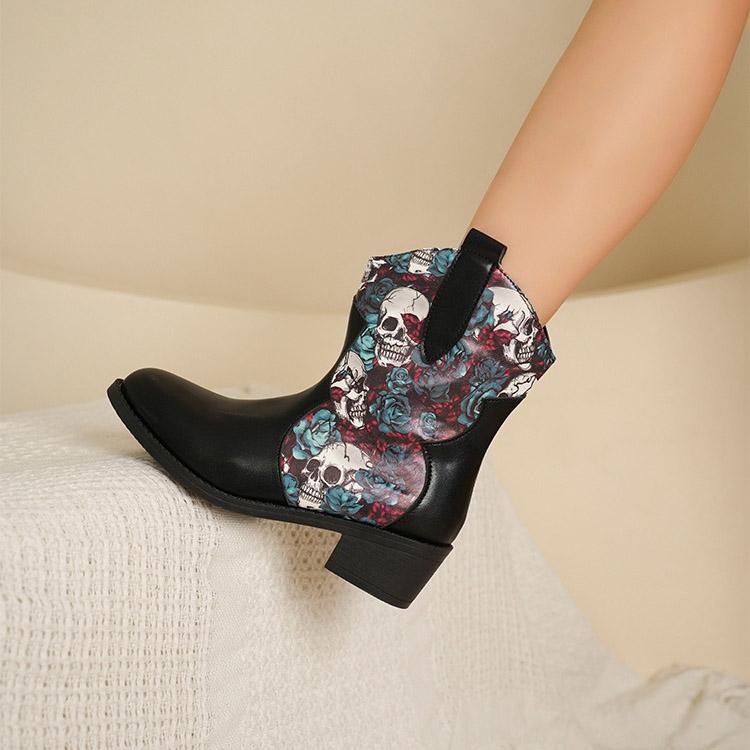 Большие повседневные короткие зимние ботинки с острым носком на толстом каблуке, осенне-зимние ботинки Martin средней высоты с принтом из искусственной кожи, размеры 35-43