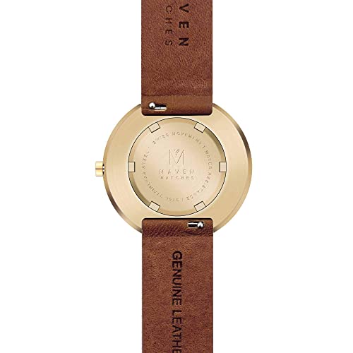 Maven Watches 34 мм Серия Artisan Минималистичные Модные Часы (ПЫЛЬНО-ОЛИВКОВО-КОРИЧНЕВЫЙ 34 ММ)