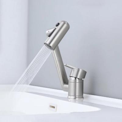 Складной кухонный смеситель для раковины, струйный распылитель, кран для горячей и холодной воды, смеситель из нержавеющей стали, кран для мытья, аэратор, поворотные рычаги на 360°