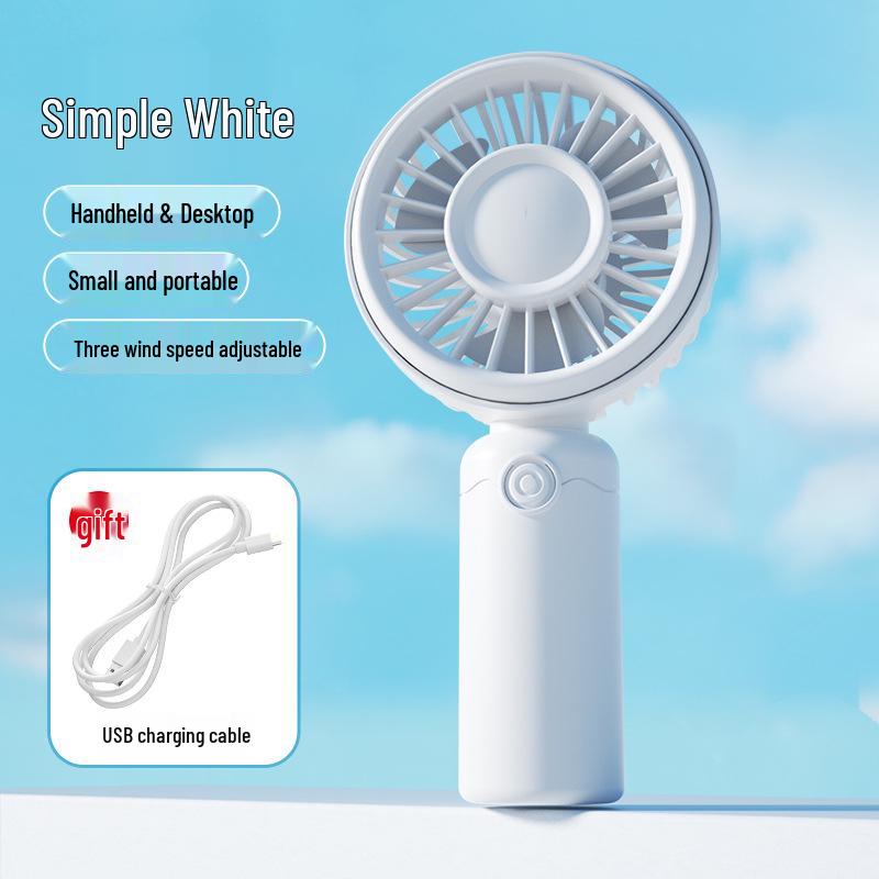 Portable Mini USB Rechargeable Handheld Fan with Desktop Stand - Student Gift