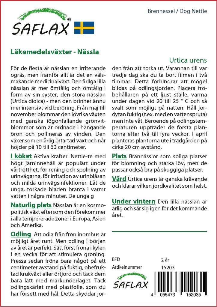 SAFLAX Сад в сумке - Собачья крапива - 150 семян - С субстратом в подходящем стоячем мешке - Urtica urens