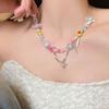 Colourful Pendant Necklace Candy Clavicle Chain Cartoon Jewelry Collar Bone Chain Women